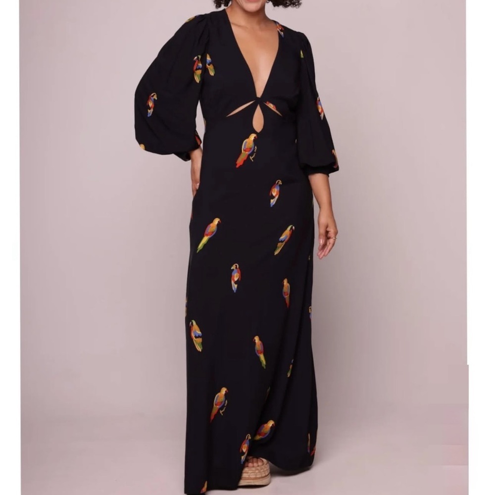 FARM Rio Elegant Dream of Birds Long Dress Size S